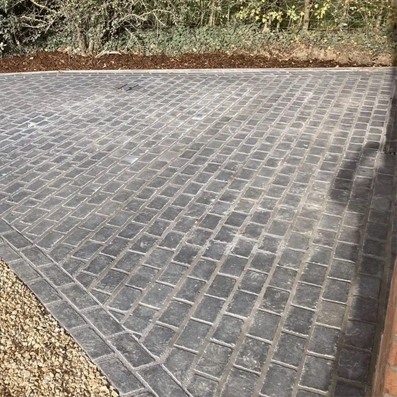 grey limestone cobbles.